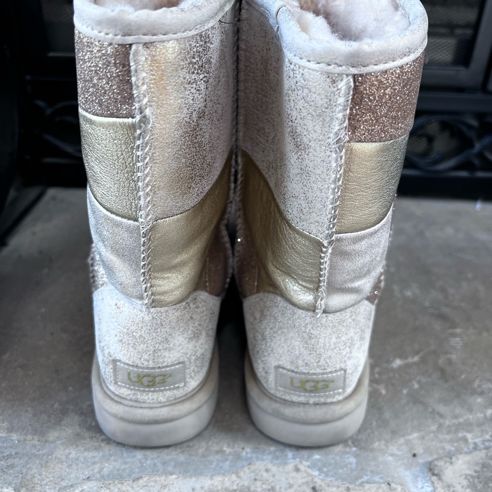 Ugg Boots Patchwork Silver Gold Glitter Elmira Bo… - image 5